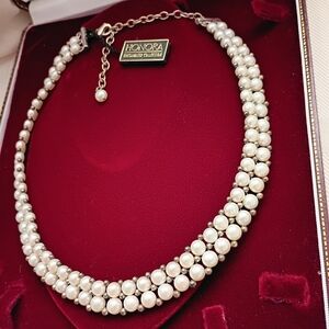 NWT Honora Pearl Double Strand Choker 925 Sterling Silver Pearl Women Necklace